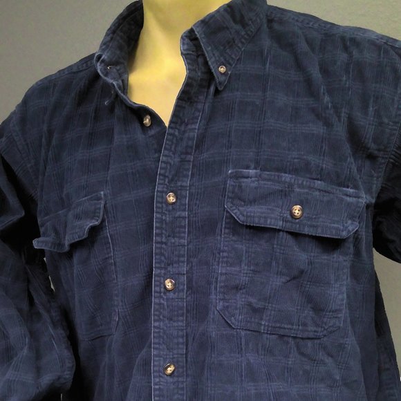 Cabela's Dick Idol Blue Corduroy Button Up Shirt Long Sleeve Men's XL - Picture 2 of 9